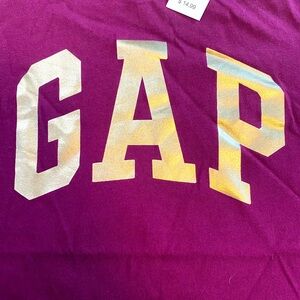 GAP Girls Tee Shirt purple with gold foil Size L NWT